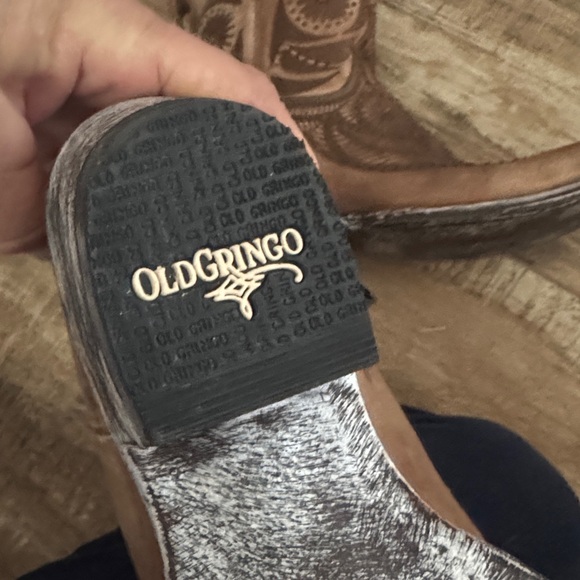 Old Gringo Boots Lightly Tooled Chocolate Color sz 8.5 - Picture 10 of 11